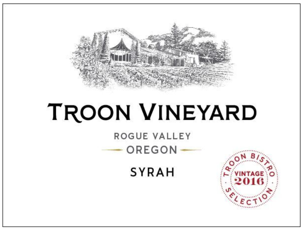 2016 Troon Vineyard, Bistro Syrah, Rogue Valley - Qorkz
